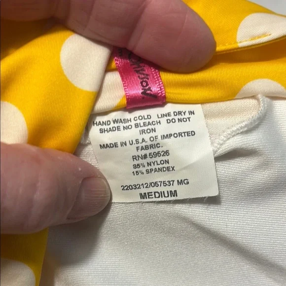 Betsy Johnson RARE Yellow Polka Dot Bikini with Blue Bow - Picture 8 of 16